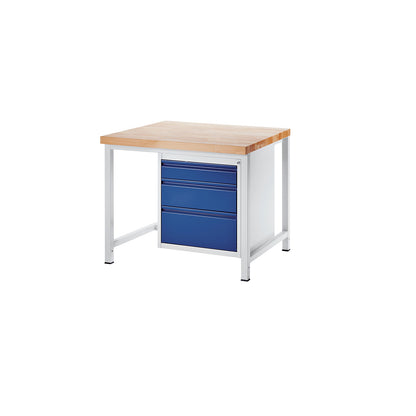 Workbench, frame construction, 3 L size drawers - 120, 180 and 240 mm high, depth 900 mm, width 1000 mm.