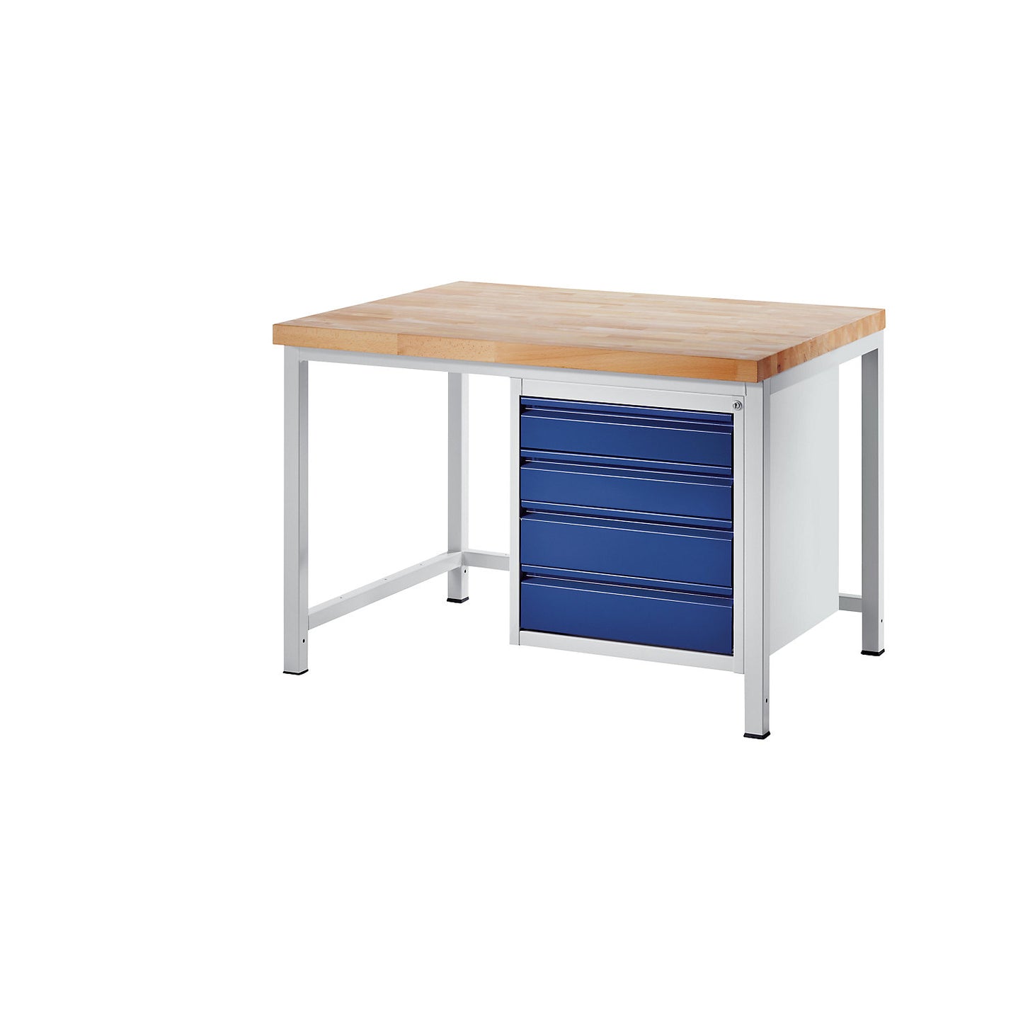Workbench, frame construction, 4 L size drawers, depth 900 mm, width 1250 mm.