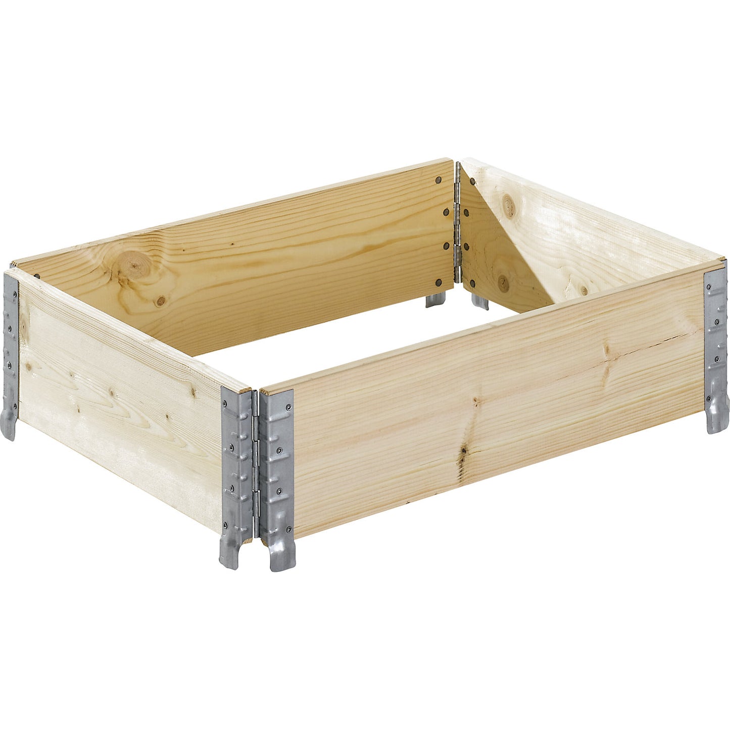 Wooden pallet collar, with 4 hinges, for pallets 800 x 600 mm, effective height 200 mm.