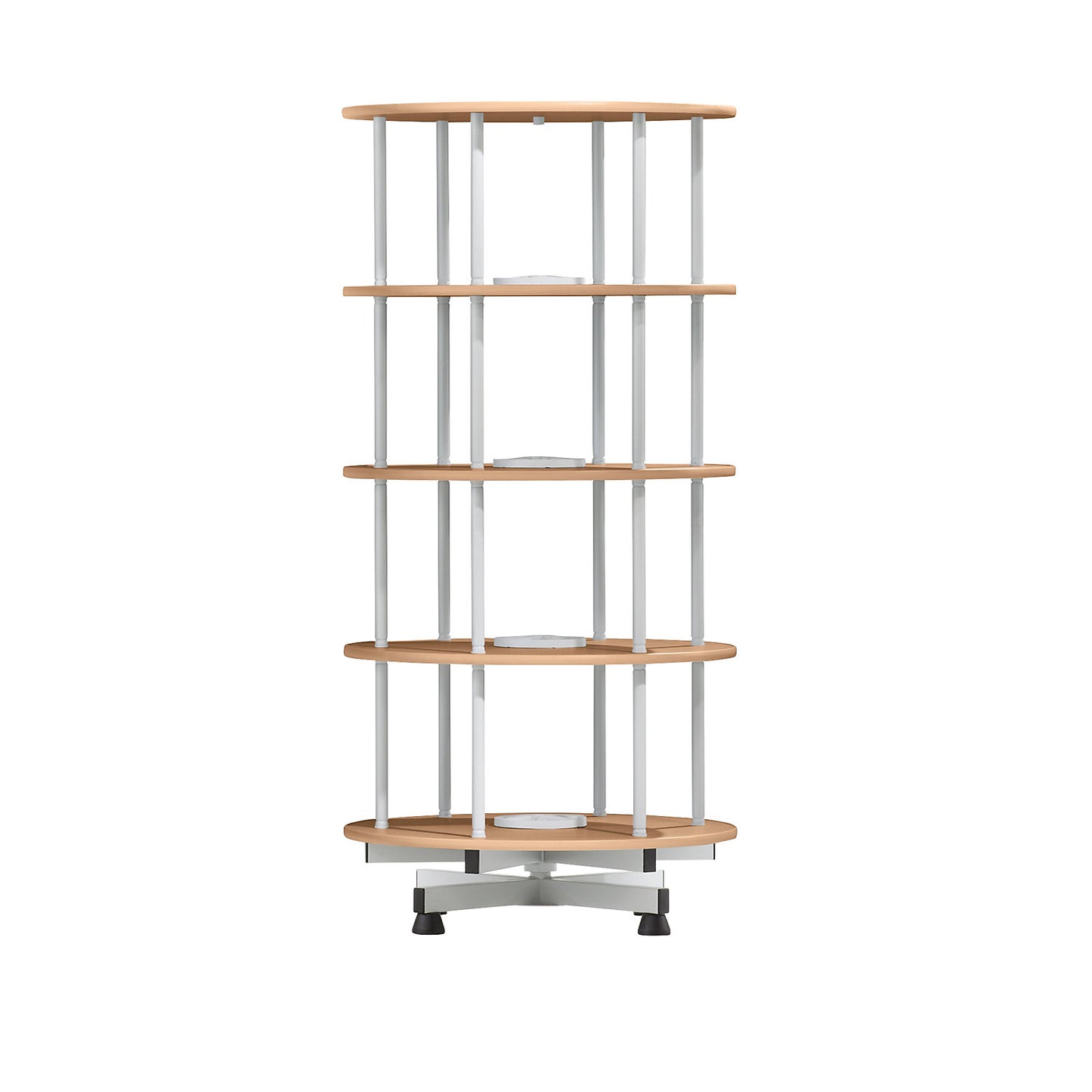 Rotary filing system, Ø 800 mm, 4 shelves, beech finish.
