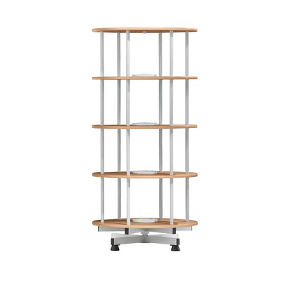 Rotary filing system, Ø 800 mm, 4 shelves, beech finish.