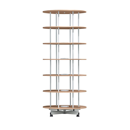 Rotary filing system, Ø 1000 mm, 6 shelves, beech finish.