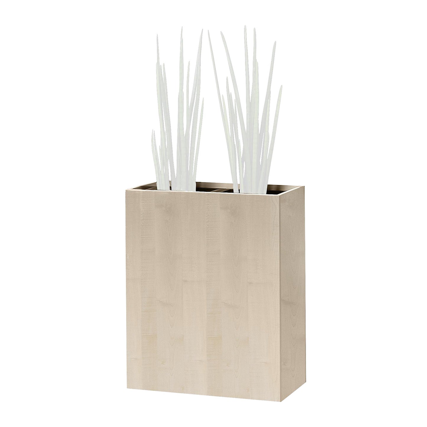Plant pot, hip height, for 2 plants, maple finish.