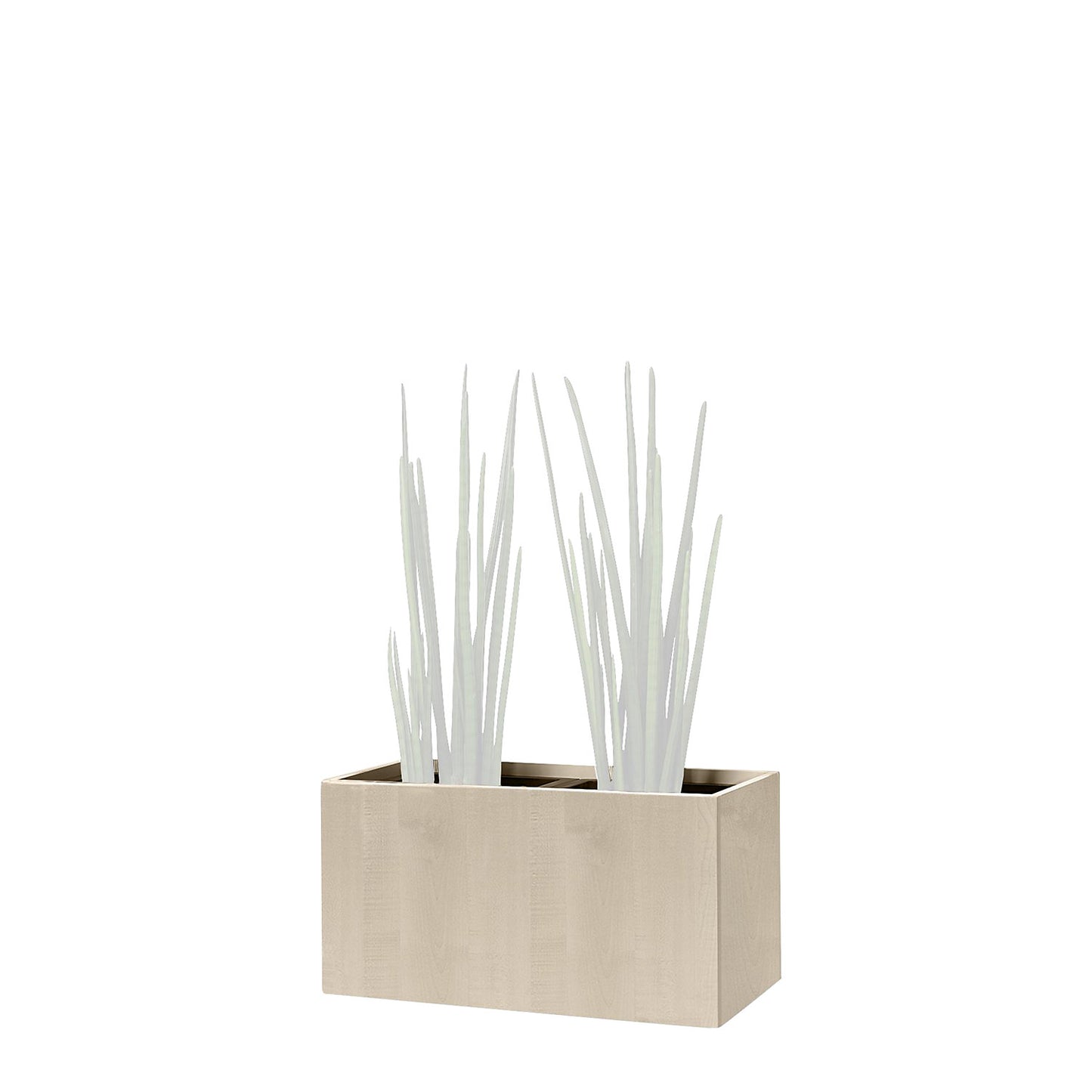 Plant pot, knee height, for 2 plants, maple finish.