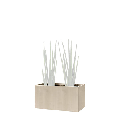 Plant pot, knee height, for 2 plants, maple finish.