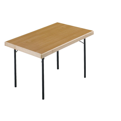 Folding table, 4-footed frame, 1200 x 800 mm, charcoal frame, beech finish tabletop.