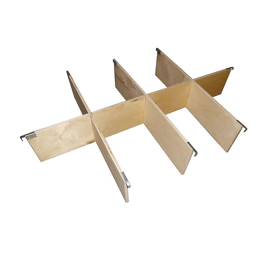 Divider for wooden pallet collars, for frame H 200 mm, L x W 1200 x 800 mm, 8 compartments.