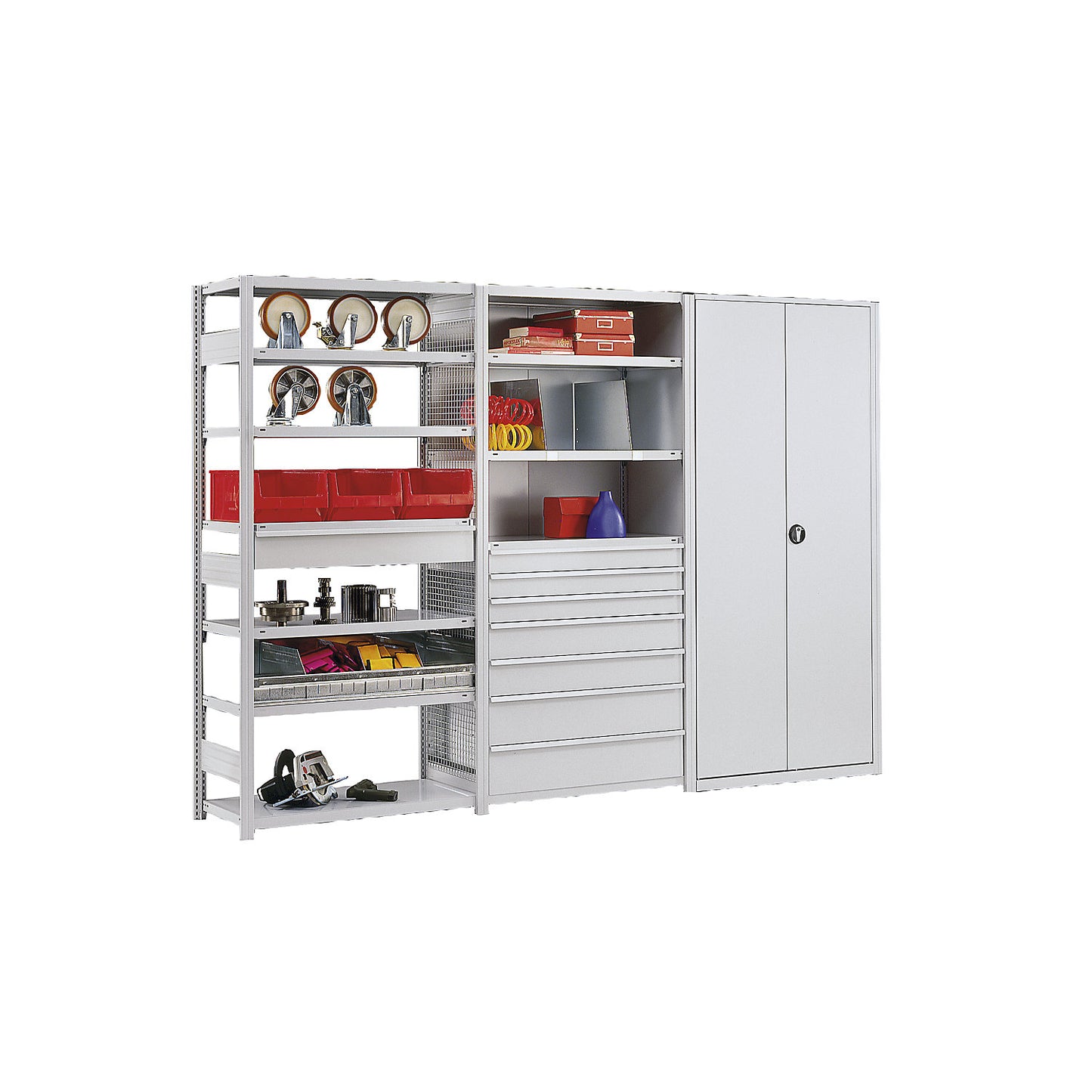 Boltless shelving unit, medium duty, double-sided, HxWxD 2000 x 1000 x 500 mm, zinc plated, extension shelf unit.