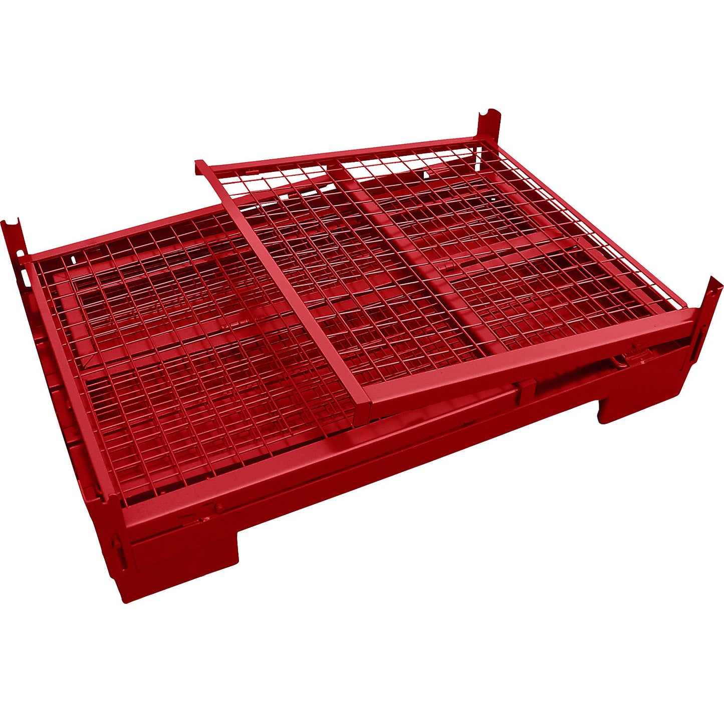 Euro stacking box, folding, LxW 1240 x 835 mm, max. load 1000 kg, flame red.