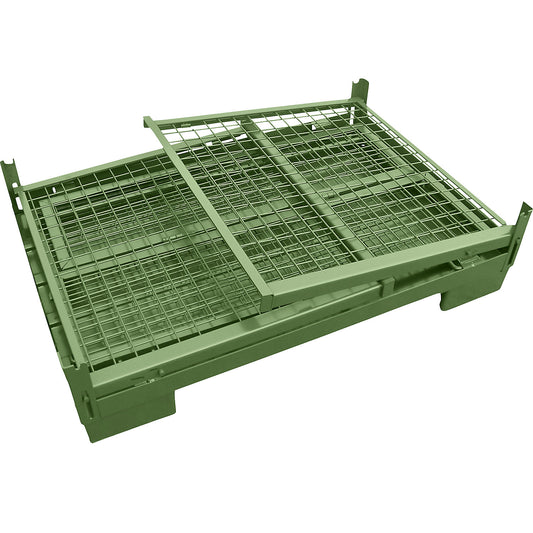 Euro stacking box, folding, LxW 1240 x 835 mm, max. load 1000 kg, reseda green.