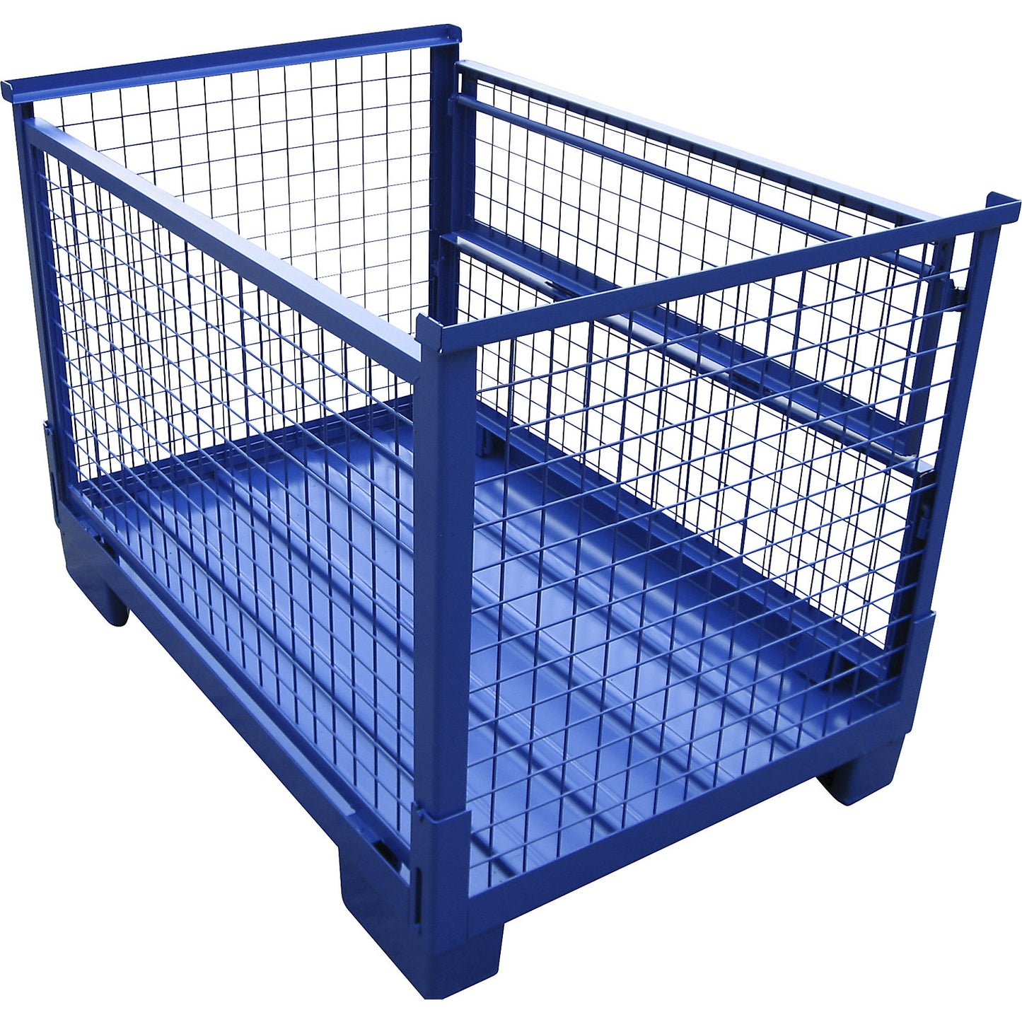 Euro stacking box, folding, LxW 1240 x 835 mm, max. load 1000 kg, gentian blue.