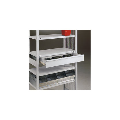 Single drawer, without lock, for shelf depth 500 mm, height 170 mm.