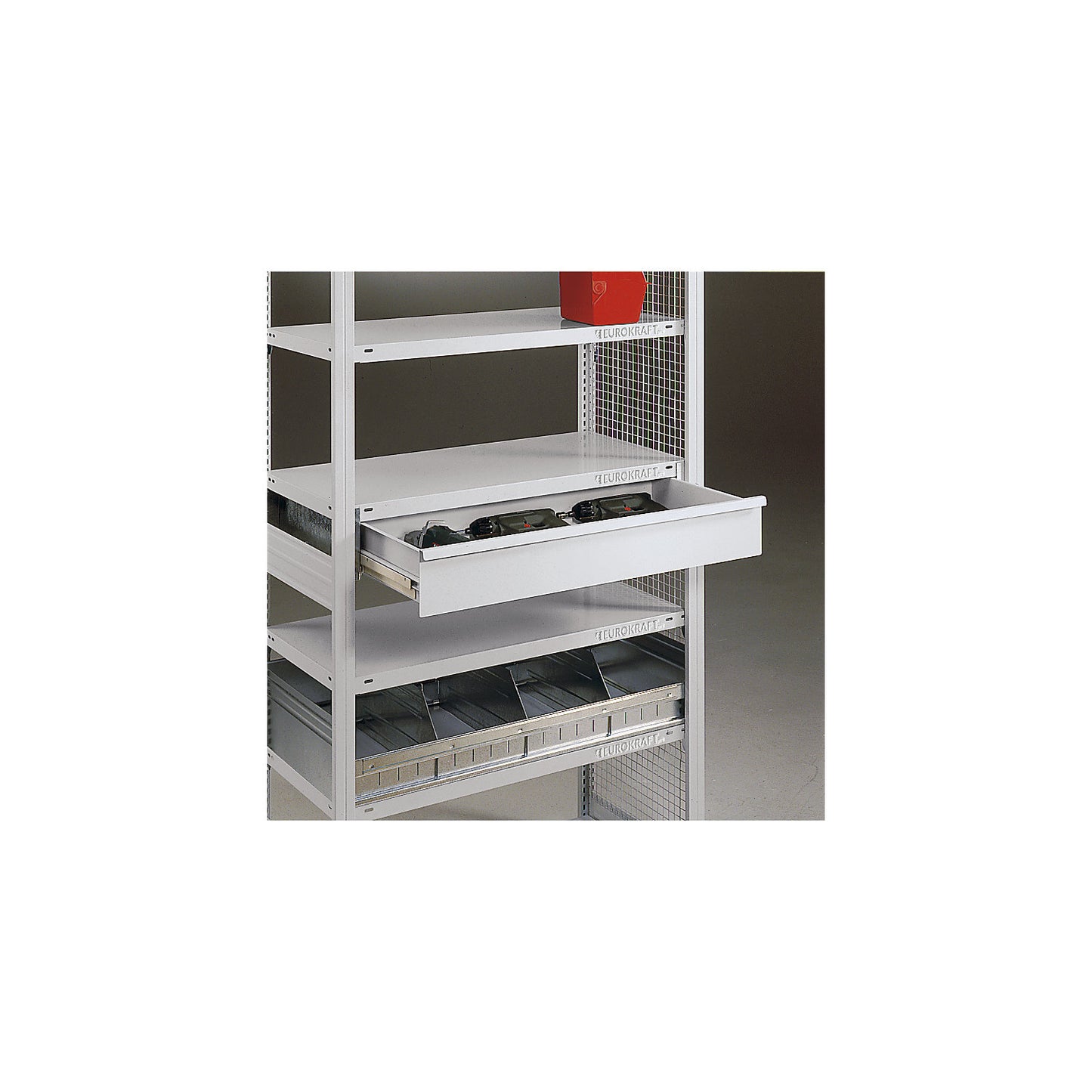 Lock for individual drawers, rotary lock incl. 2 keys, extra cost.