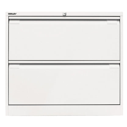 Suspension file cabinet, 2-track, 2 A4 drawers, traffic white.