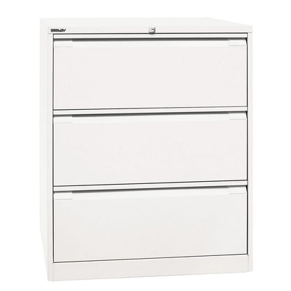 Suspension file cabinet, 2-track, 3 A4 drawers, traffic white.