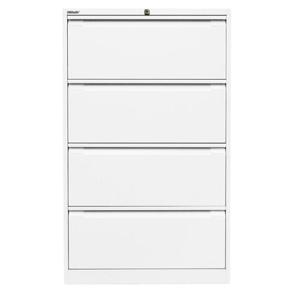 Suspension file cabinet, 2-track, 4 A4 drawers, traffic white.