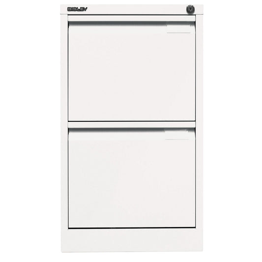 Suspension file cabinet, 1-track, 2 A4 drawers, traffic white.
