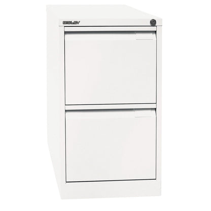 Suspension file cabinet, 1-track, 2 A4 drawers, traffic white.
