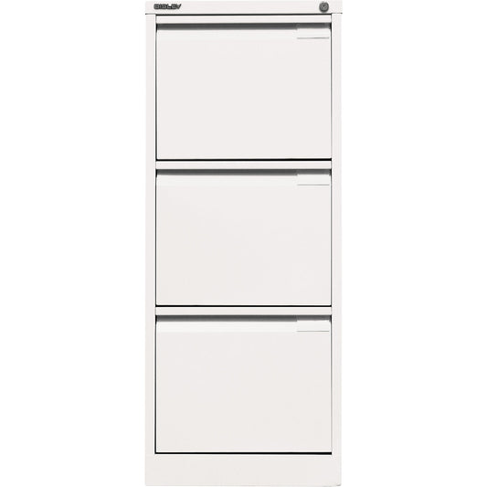 Suspension file cabinet, 1-track, 3 A4 drawers, traffic white.