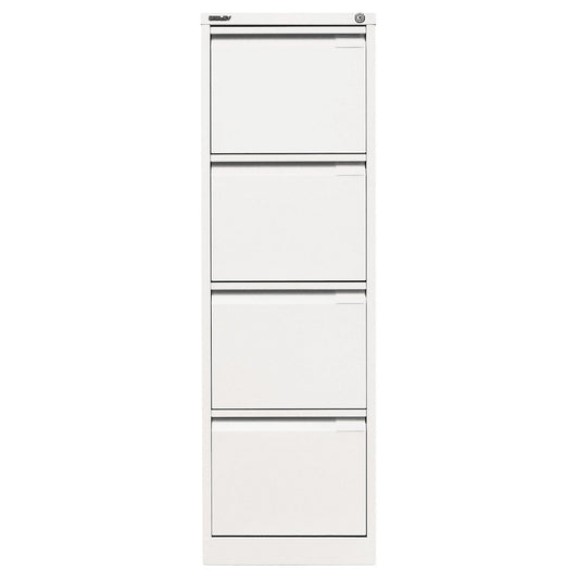 Suspension file cabinet, 1-track, 4 A4 drawers, traffic white.
