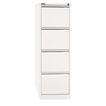 Suspension file cabinet, 1-track, 4 A4 drawers, traffic white.