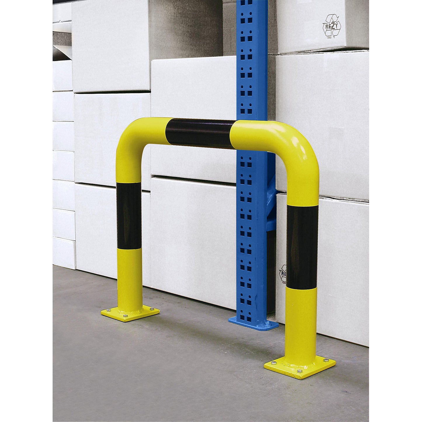 Crash protection bar, Ø 76 mm, for bolting in place, for outdoor use, HxW 600 x 2000 mm.