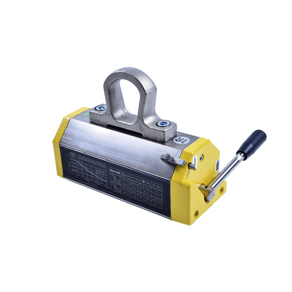 Stationary lifting magnet, for flat and round material, lifting capacity 500 kg for flat material, 200 kg for round material.