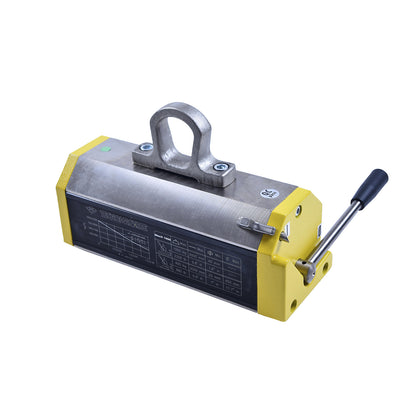 Stationary lifting magnet, for flat and round material, lifting capacity 250 kg for flat material, 100 kg for round material.