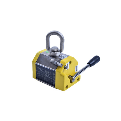 Stationary lifting magnet, for flat and round material, lifting capacity 125 kg for flat material, 50 kg for round material.
