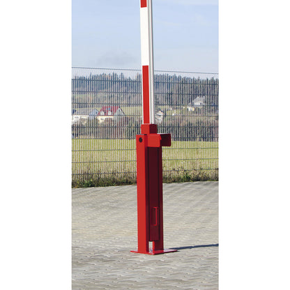 Roadblock, barrier, with gas spring, barrier beam length 5 m.