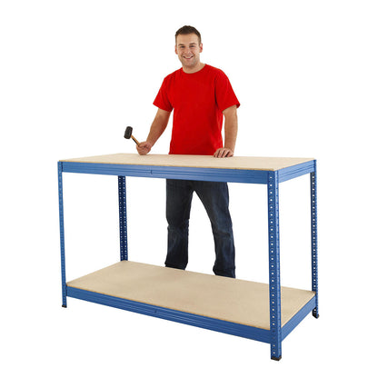 Work table, with 2 shelves, width 1400 mm.