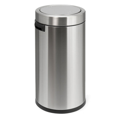 Waste collector 55 l, stainless steel, HxØ 740 x 370 mm, with swing lid.