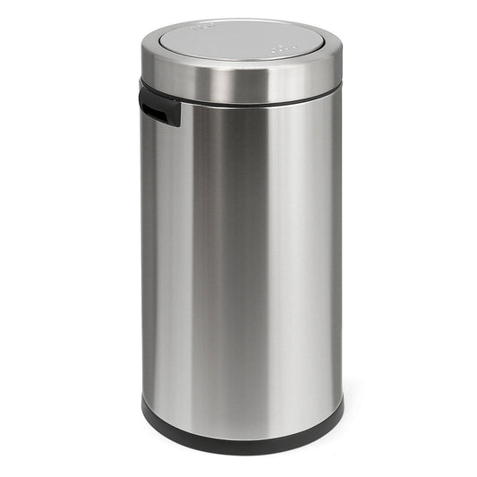 Waste collector 55 l, stainless steel, HxØ 740 x 370 mm, with swing lid.