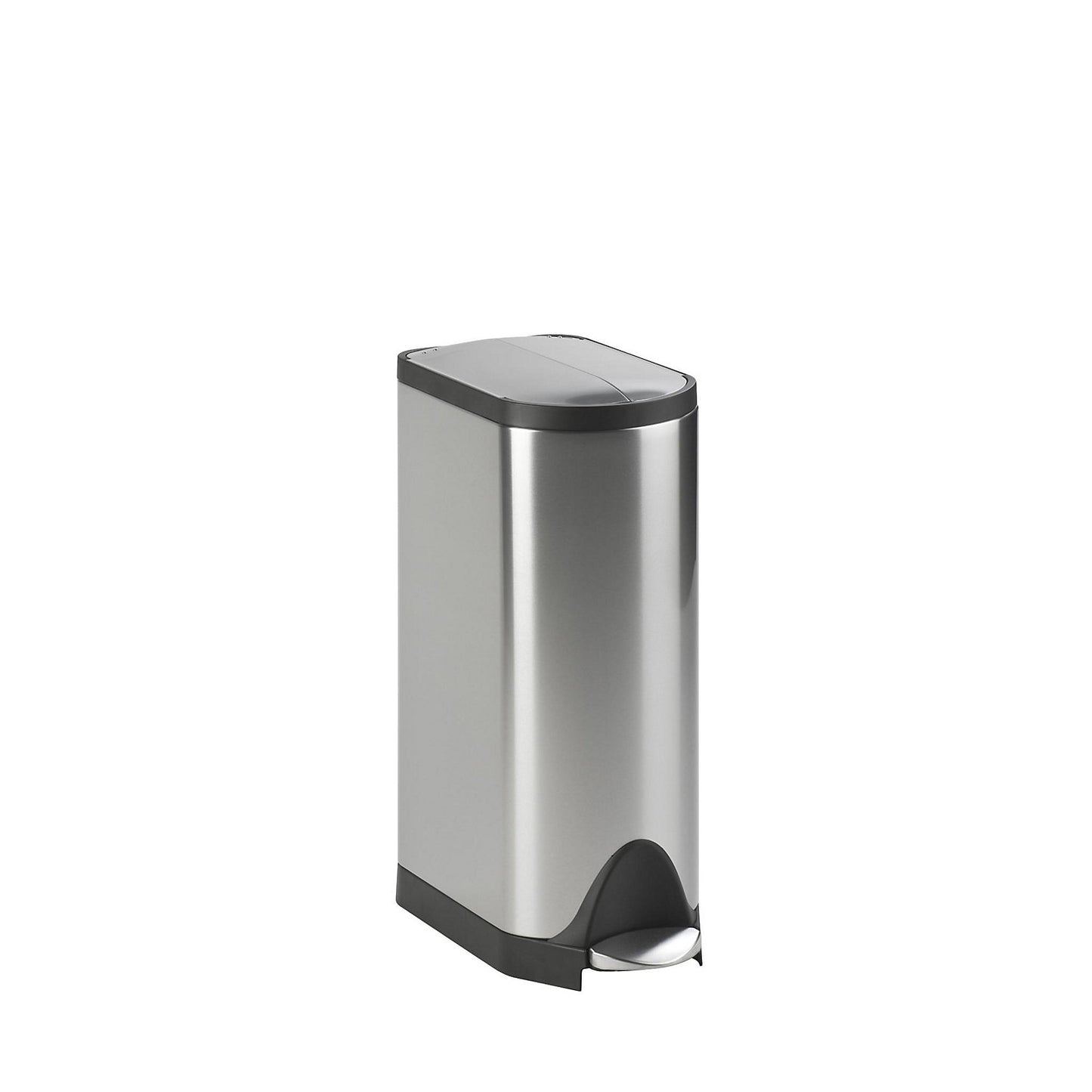 BUTTERFLY pedal waste bin, capacity 30 l, stainless steel, matt finish.