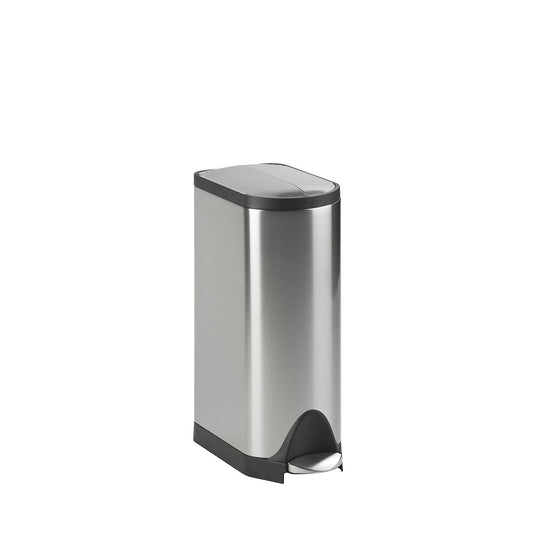 BUTTERFLY pedal waste bin, capacity 30 l, stainless steel, matt finish.