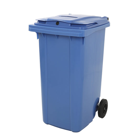 , with paper slot, lockable, blue.