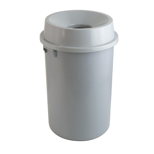 Plastic waste collector, grey, capacity 60 l, HxØ 680 x 450 mm.