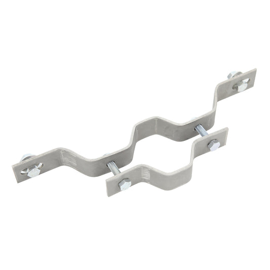 Fastening material for tubular steel posts, for waste collectors, 1 clamping jaw and screws.