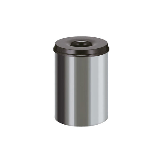 Safety waste paper bin, stainless steel, capacity 30 l, HxØ 470 x 335 mm, self-extinguishing.