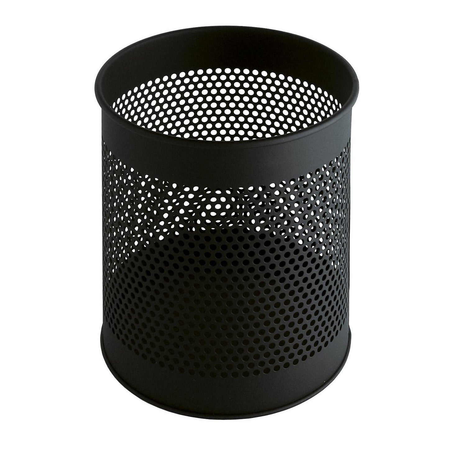 Perforated waste paper bin, round, capacity 15 l, HxØ 320 x 260 mm, black.