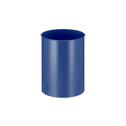 Waste paper bin, steel, round, capacity 30 l, HxØ 470 x 335 mm, blue.