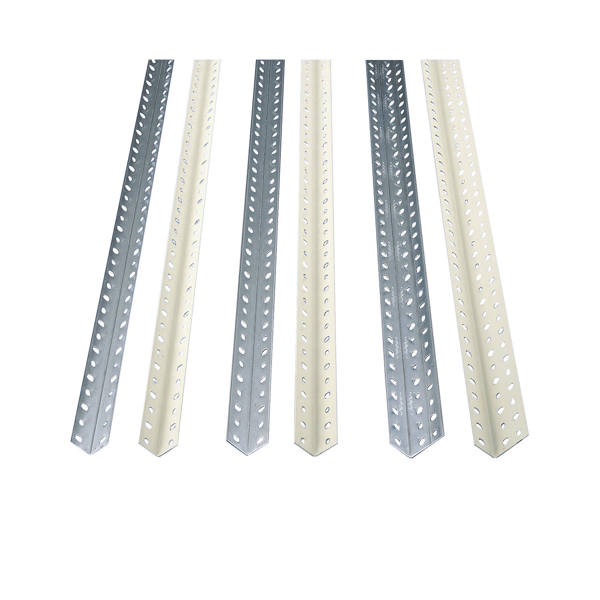 Angled steel profile for modular system, 42 x 42 x 2 mm, length 2.5 m, zinc plated, pack of 8.