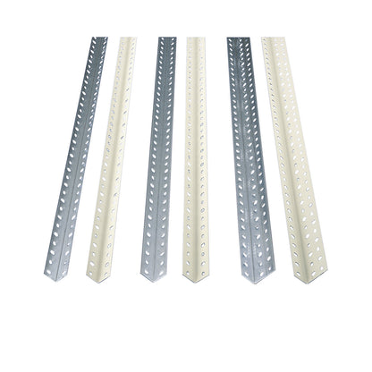 Angled steel profile for modular system, 38 x 38 x 1.7 mm, length 2.5 m, light grey, pack of 10.