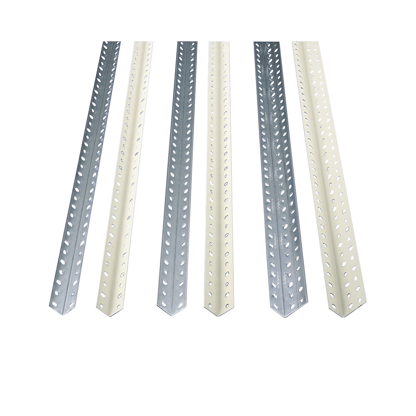 Angled steel profile for modular system, 42 x 42 x 2 mm, length 3 m, zinc plated, pack of 6.
