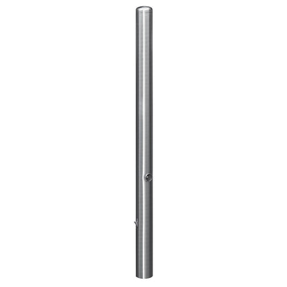 Stainless steel barrier post, with end cap, ground sleeve for concreting in, Ø 60 mm, triangular lock.