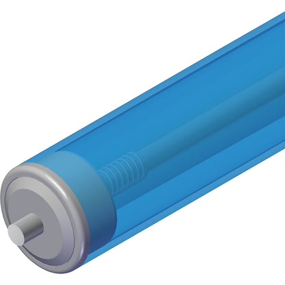 Plastic conveyor roller, roller Ø 50 mm, sprung axle, length 600 mm.