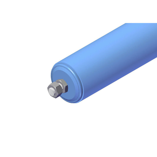 Plastic conveyor roller, roller Ø 63 mm, threaded axle M 12 x 20, length 200 mm.