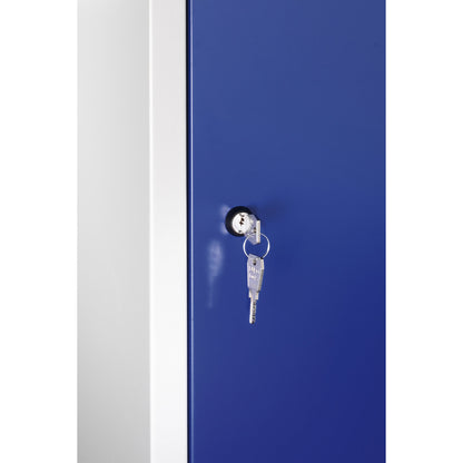 Rotary cylinder lock, with two keys, black.