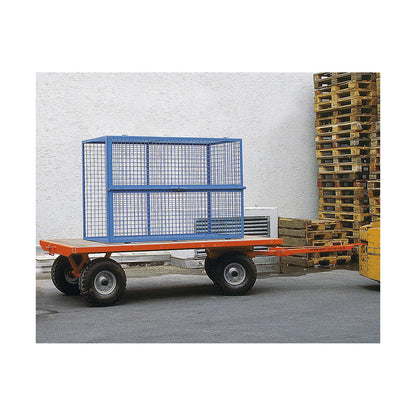 Trailer, 2-wheel turntable steering, max. load 5 t, platform 2.5 x 1.25 m, pneumatic tyres.