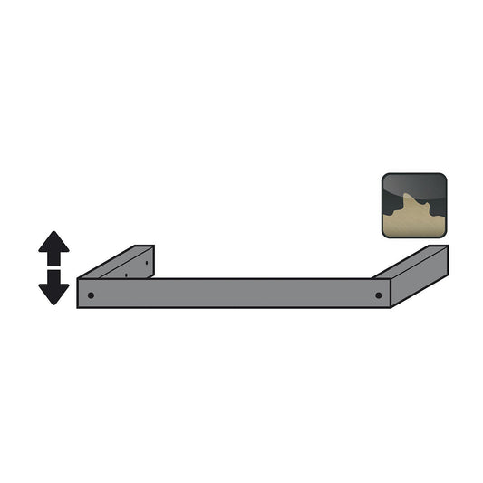 Adjusting device, incl. plinth cover plate, for 2 door hazardous goods storage cupboard, width 1200 mm.